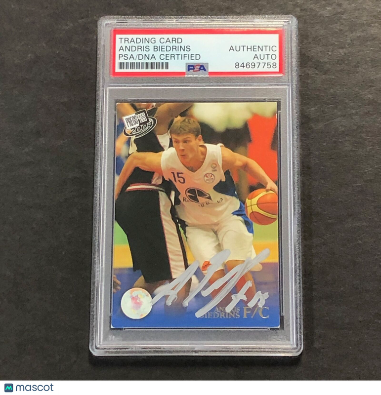 2004 PressPress #G3 Andris Biedrins Signed Card PSA Slabbed
