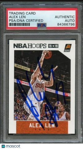 2015-16 NBA Hoops #75 Alex Len Signed Card AUTO PSA Slabbed Suns