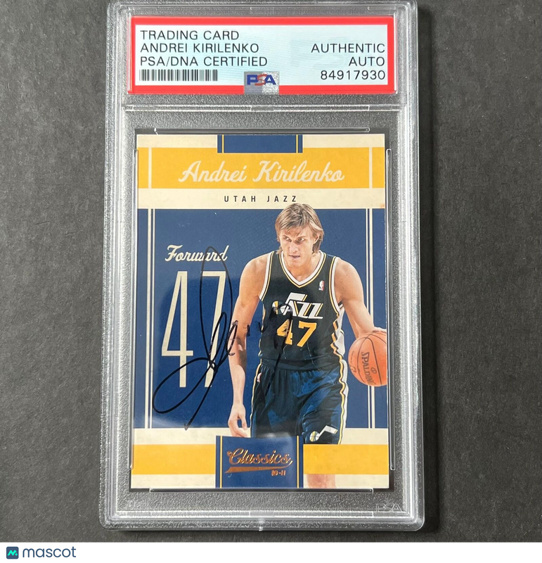 2009-10 Panini #49 Andrei Kirilenko Signed Card AUTO PSA Slabbed Jazz