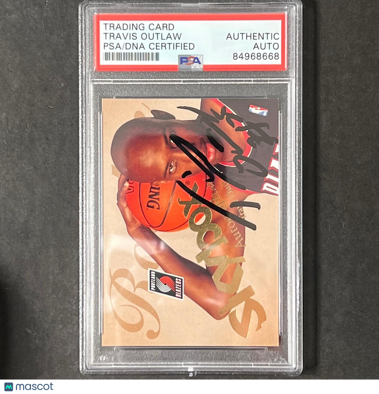 2004 NBA Properties #82 Travis Outlaw Signed Card AUTO PSA Slabbed Portland Trai