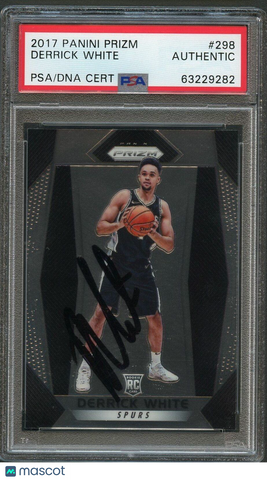 2017-18 Panini Prizm #298 Derrick White Signed Card AUTO PSA/DNA Slabbed Spurs R