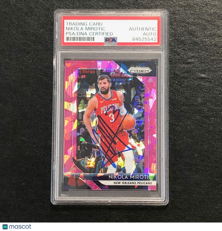 2018-19 Panini Prizm Pink Ice #157 Nikola Mirotic Signed Card AUTO PSA Slabbed P