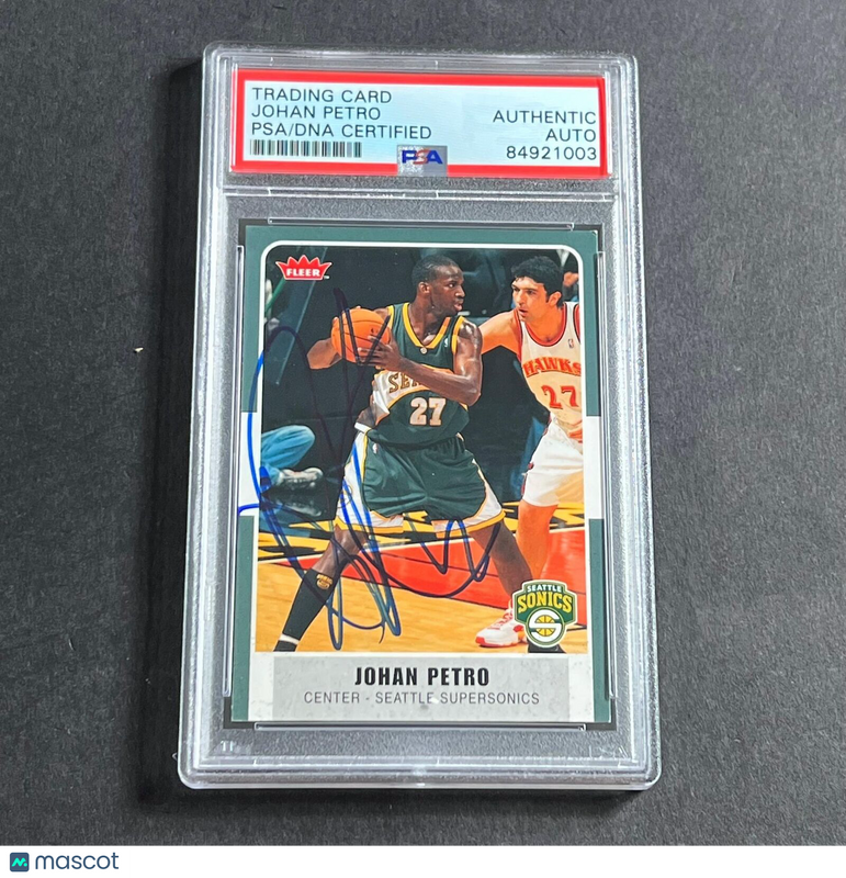 2007-08 Fleer #106 Johan Petro Signed Rookie Card AUTO PSA Slabbed Supersonics