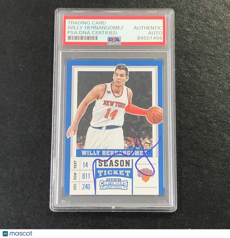 2017-18 Contenders Draft Picks #49 Willy Hernangomez Signed Card AUTO PSA Slabbe