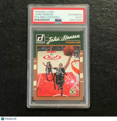 2016-17 Donruss Basketball #9 John Henson Signed Card AUTO PSA Slabbed Bucks