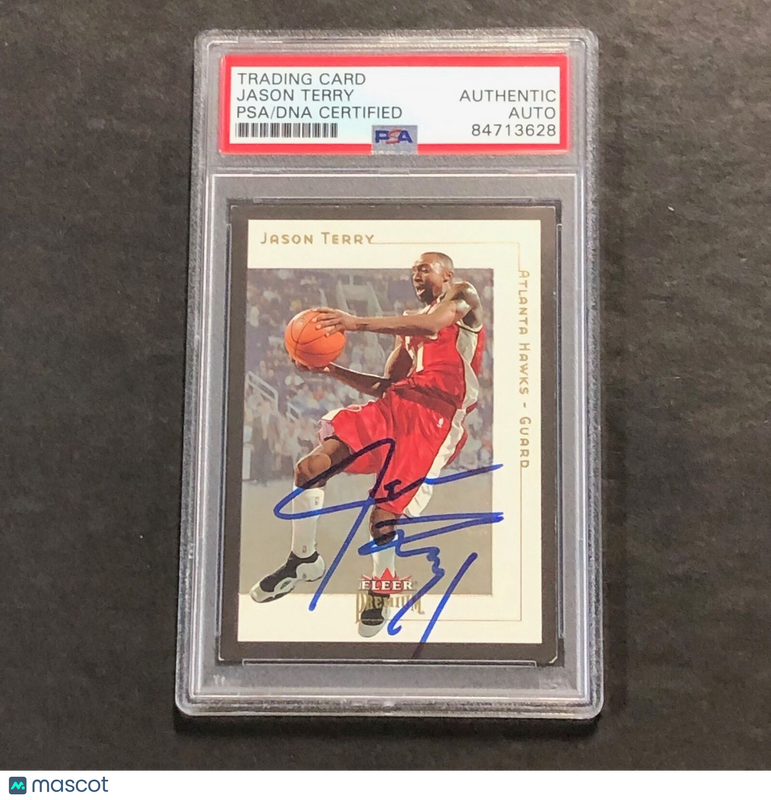 2001-02 Fleer Premium #81 Jason Terry Signed Card AUTO PSA Slabbed Hawks