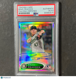 2012 Topps Chrome #163 Brad Peacock Signed Card PSA Slabbed AUTO Athletics RC