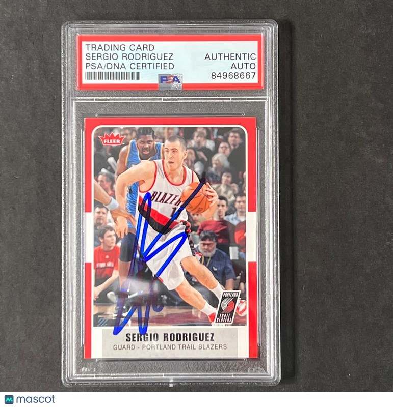 2007-08 Fleer #117 Sergio Rodriguez Signed Card AUTO PSA Slabbed Trail Blazers
