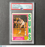 1973-74 Topps Basketball Card #107 Corky Calhoun Signed Auto PSA Slabbed Suns