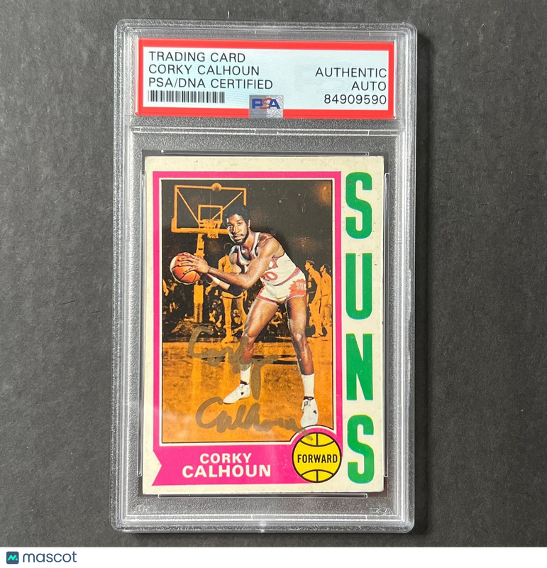 1973-74 Topps Basketball Card #107 Corky Calhoun Signed Auto PSA Slabbed Suns