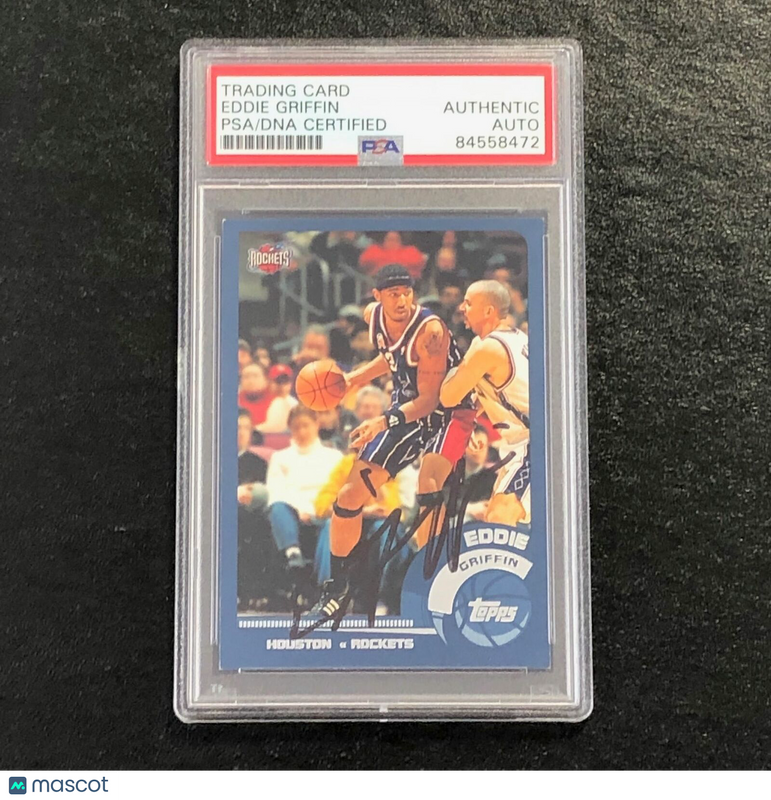 2002-03 Topps Basketball #62 Eddie Griffin Signed Card AUTO PSA Slabbed Rockets