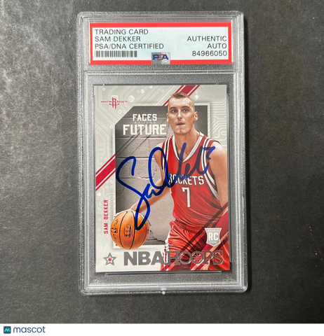 2015-16 NBA Hoops Faces of the Future #8 Sam Dekker Signed Card AUTO PSA Slabbed