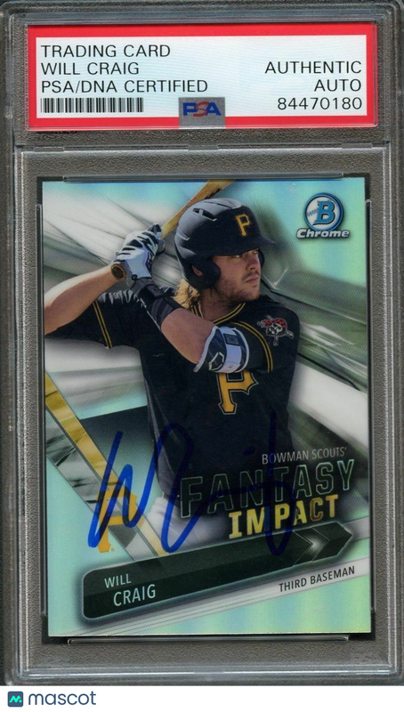 2016 Bowman Chrome Scouts Fantasy Impact #BSI-WC Will Craig Signed Card PSA Slab