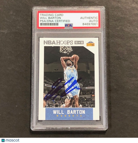 2015-16 NBA Hoops #214 Will Barton Signed Card AUTO 10 PSA Slabbed Nuggets
