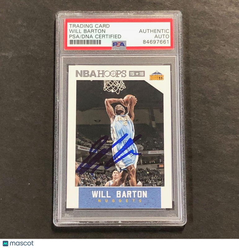 2015-16 NBA Hoops #214 Will Barton Signed Card AUTO 10 PSA Slabbed Nuggets