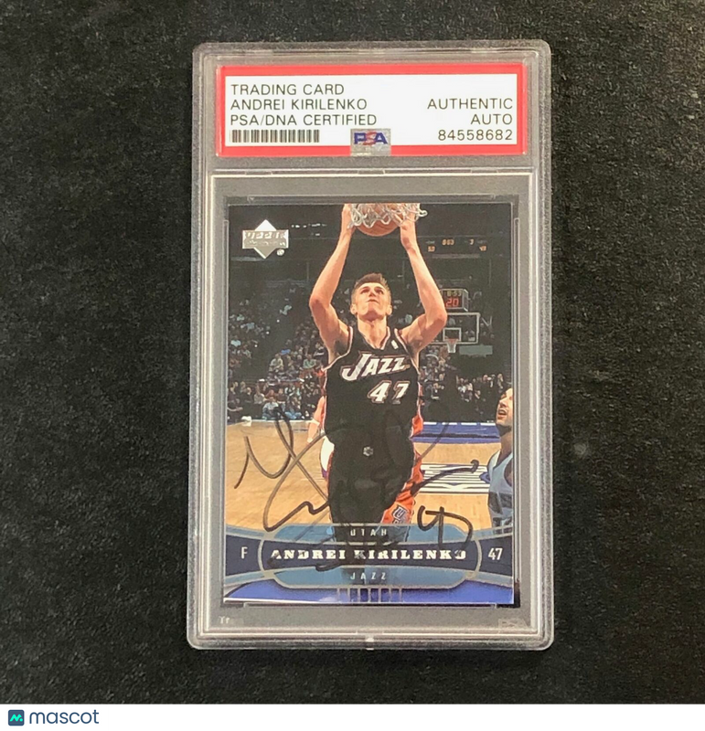 2004-05 Upper Deck #191 Andrei Kirilenko  Signed Card Auto PSA Slabbed Jazz