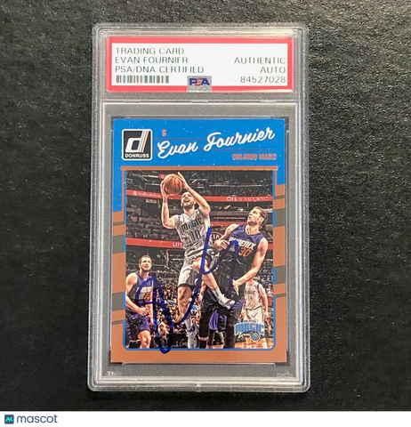 2016-17 Donruss #70 Evan Fournier Signed Card AUTO PSA Slabbed Magic