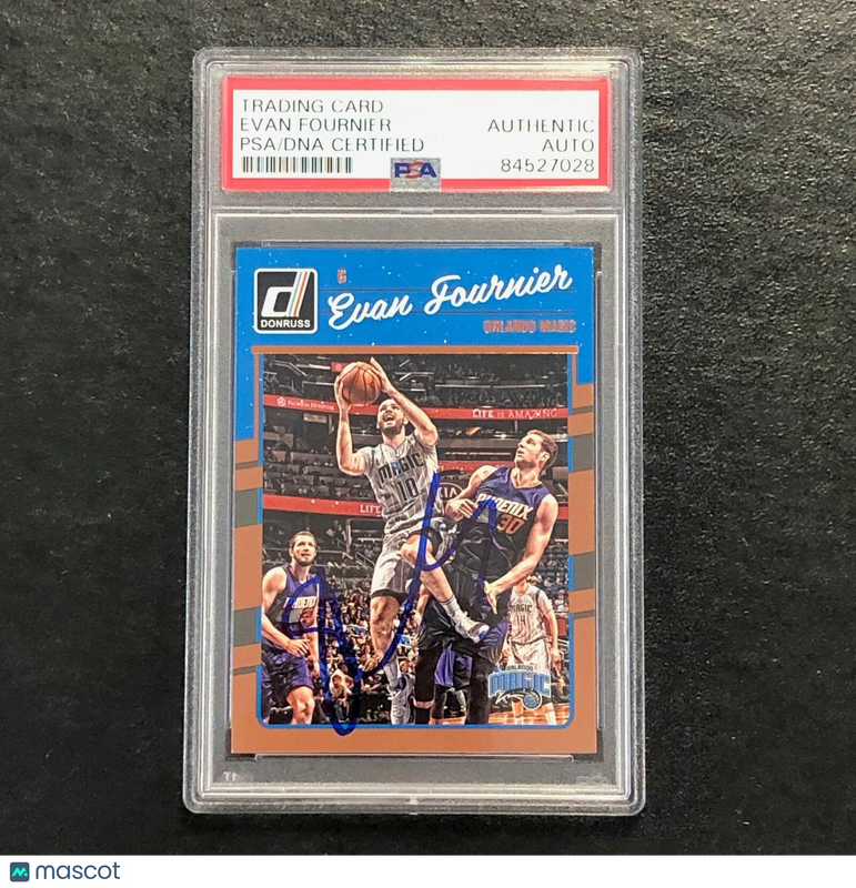 2016-17 Donruss #70 Evan Fournier Signed Card AUTO PSA Slabbed Magic