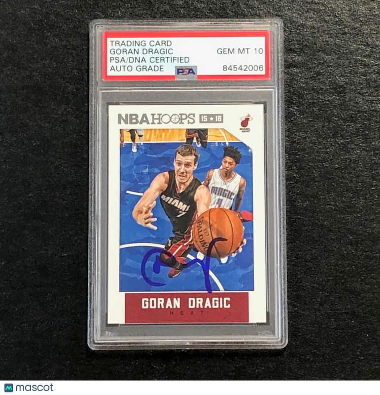 2015-16 NBA Hoops #81 Goran Dragic Signed Card AUTO 10 PSA/DNA Slabbed Heat