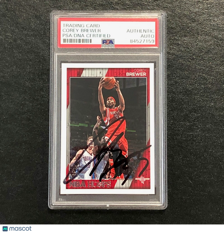 2016-17 NBA Hoops #232 Corey Brewer Signed Card AUTO PSA Slabbed Rockets