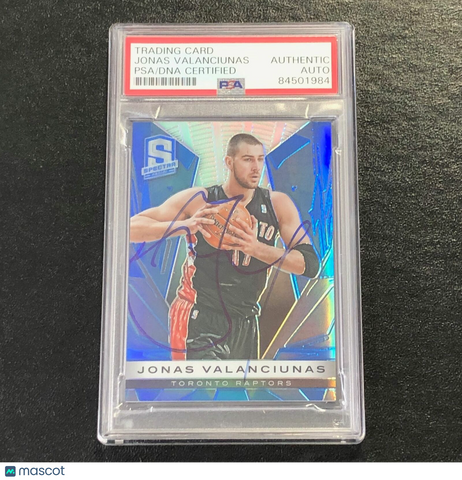 2013-14 Panini Spectra #5 Jonas Valanciunas Signed Card AUTO PSA Slabbed Toronto