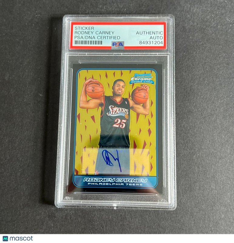 2006-07 Bowman Chrome #161 Rodney Carney Signed Card AUTO PSA Slabbed RC 76ers