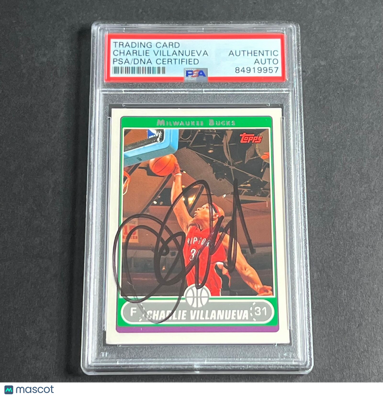 2006 Topps #156 Charlie Villanueva Signed Card AUTO PSA/DNA Slabbed Bucks