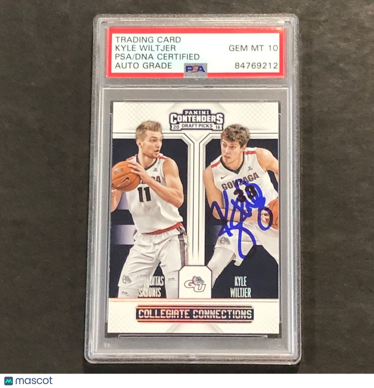 2016-17 Panini Contenders #16 Kyle Wiltjer Signed Card AUTO 10 PSA Slabbed Gonza