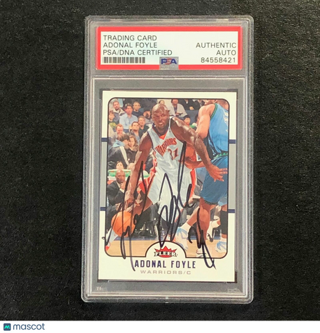 2006-07 FLEER #60 Adonal Foyle Signed Card Auto PSA Slabbed Warriors
