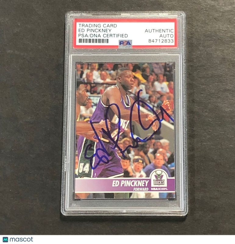 1994-95 NBA Hoops #348 Ed Pinckney Signed Card PSA Slabbed Bucks