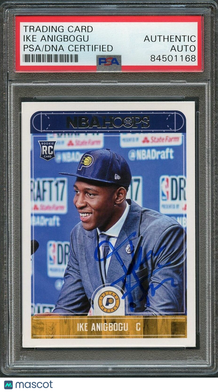 2017-18 NBA Hoops #153 Ike Anigbogu Signed Rookie Card AUTO PSA Slabbed RC Pacer