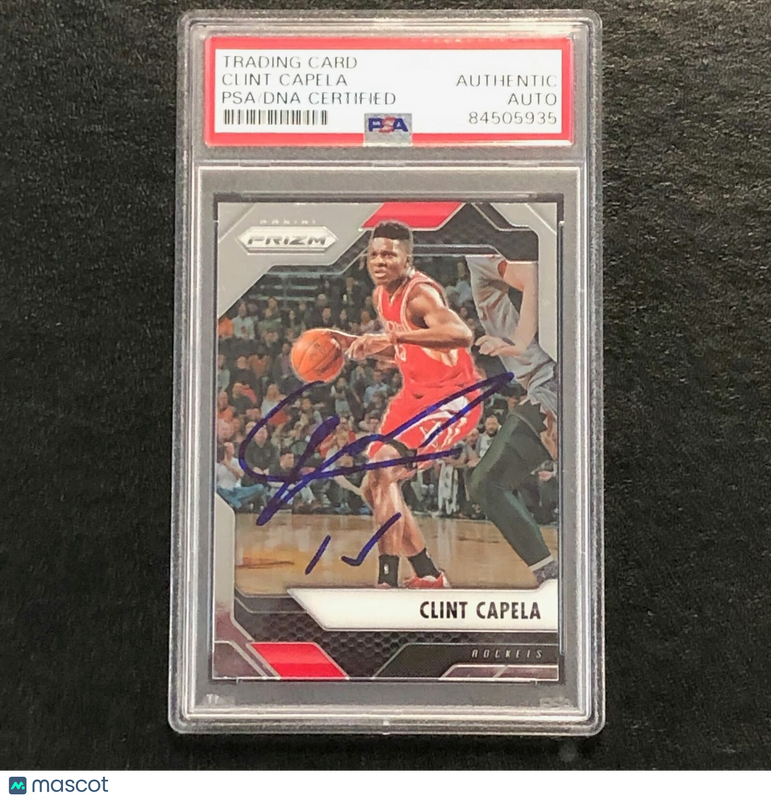 2016-17 Panini Prizm #230 Clint Capela Signed Card AUTO PSA/DNA Slabbed Rockets