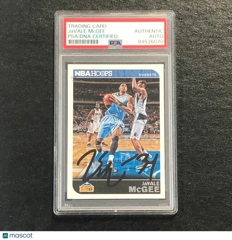 2014-15 NBA Hoops #7 JaVale McGee Signed AUTO PSA Slabbed Nuggets