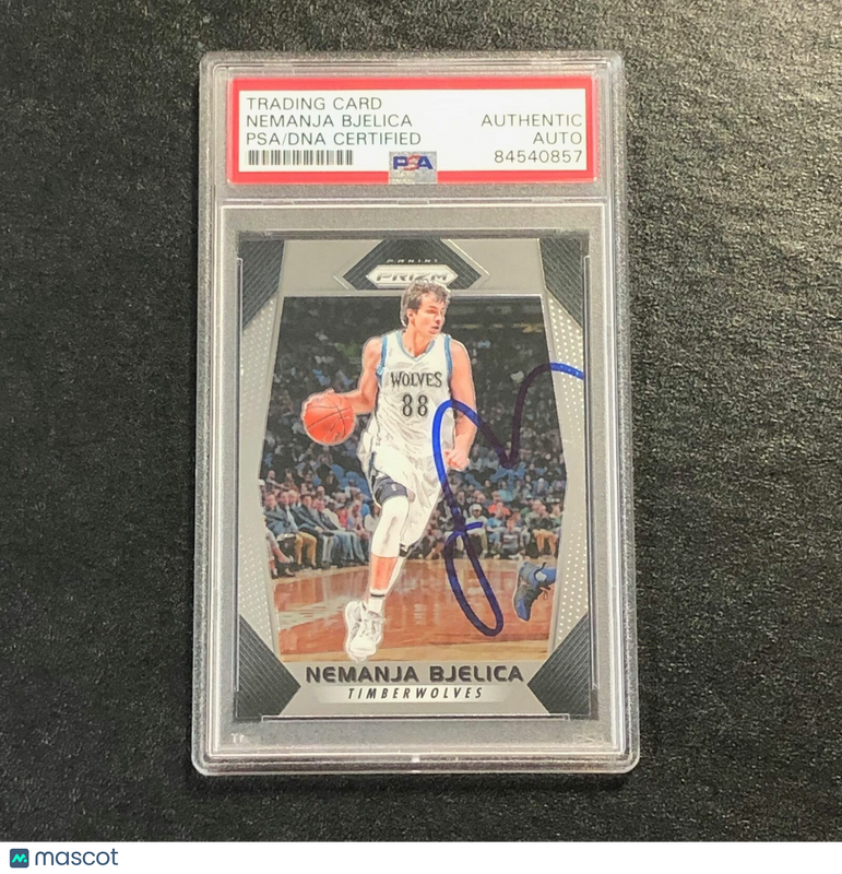2017-18 Panini Prizm #87 Nemanja Bjelica Signed Card AUTO PSA/DNA Slabbed Timber