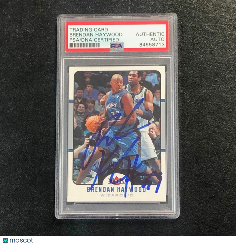 2006-07 FLEER #197 Brendan Haywood Signed Card AUTO PSA Slabbed Wizards