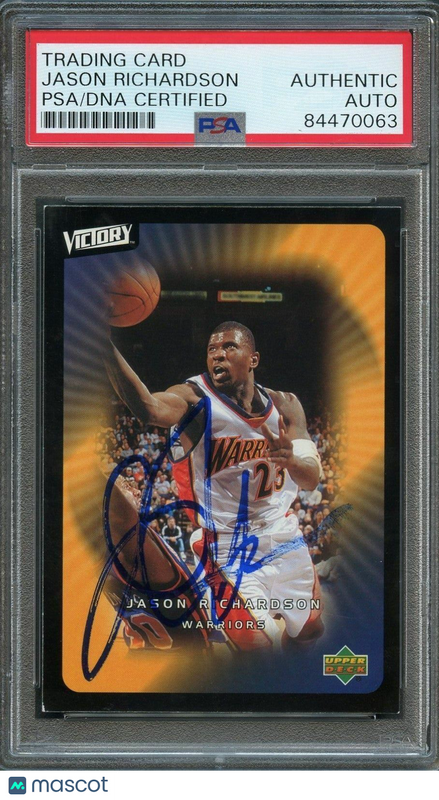 2003-04 Upper Deck Victory #28 Jason Richardson Signed Card AUTO PSA Slabbed War