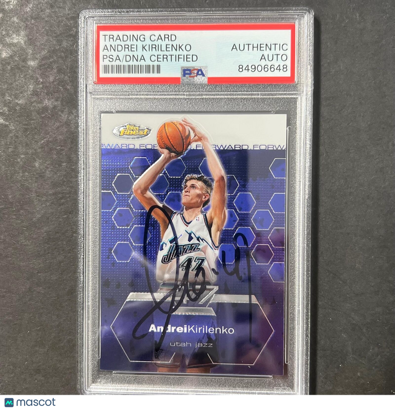 2002-03 Topps Finest #6 Andrei Kirilenko Signed Card AUTO PSA Slabbed Jazz