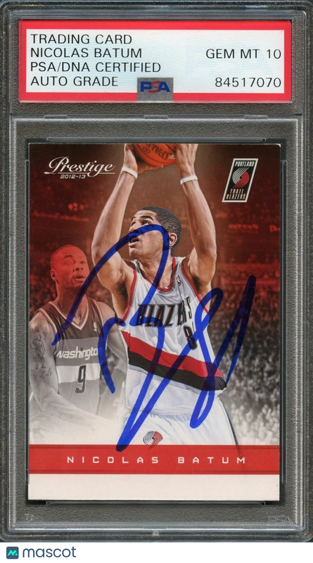 2012-13 Panini Prestige #11 Nicolas Batum Signed Card AUTO 10 PSA Slabbed Blazer