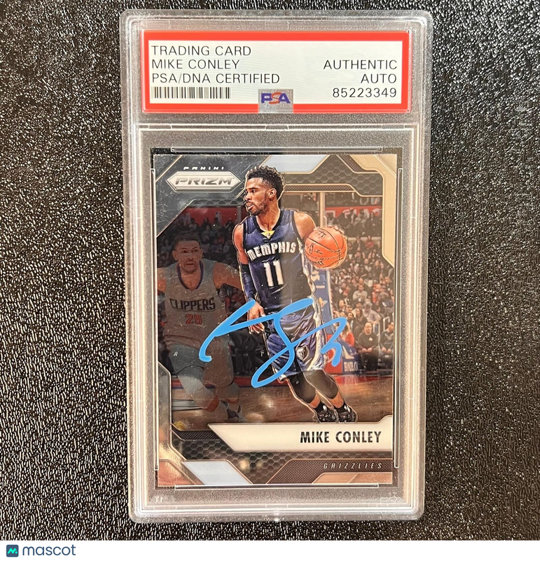 2016-17 Panini Prizm #61 Mike Conley signed Card AUTO PSA/DNA Slabbed
