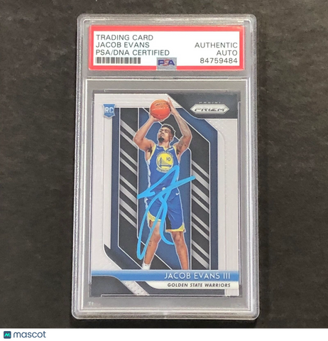 2018-19 Panini Prizm #212 Jacob Evans Signed Rookie Card AUTO PSA Slabbed RC War