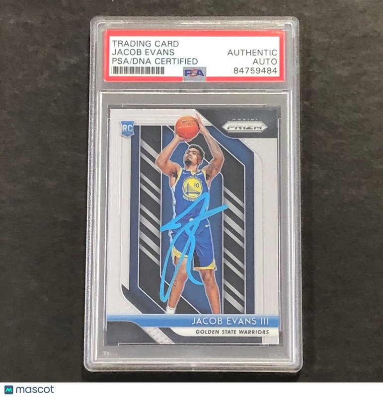 2018-19 Panini Prizm #212 Jacob Evans Signed Rookie Card AUTO PSA Slabbed RC War