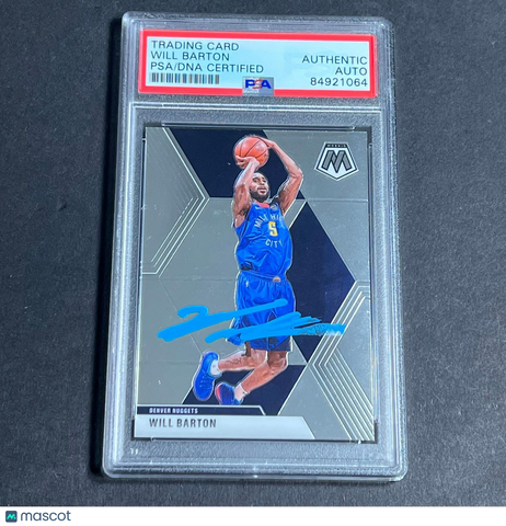 2019-20 Panini Mosaic #151 Will Barton Signed Card AUTO PSA Slabbed Nuggets