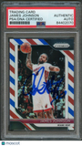 2018-19 Panini Prizm #186 James Johnson Signed Card AUTO PSA/DNA Slabbed Heat
