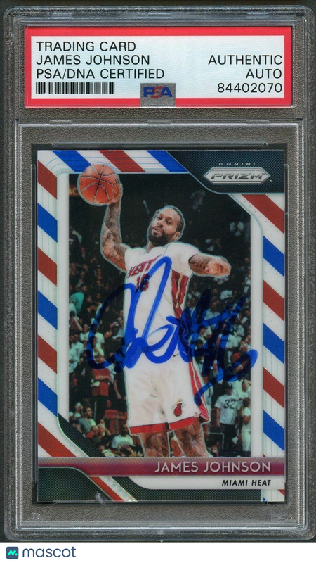 2018-19 Panini Prizm #186 James Johnson Signed Card AUTO PSA/DNA Slabbed Heat