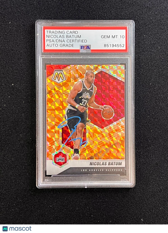 2020-21 Panini Mosaic #82 Nicolas Batum Signed Card AUTO PSA Slabbed Clippers