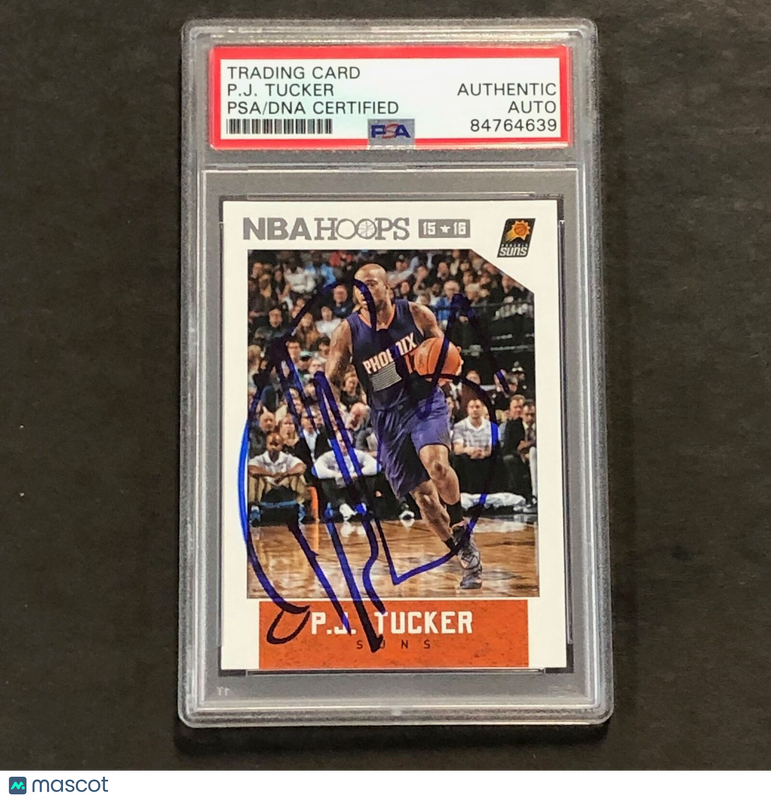 2015-16 NBA Hoops #256 P.J. Tucker Signed Card AUTO PSA Slabbed Suns