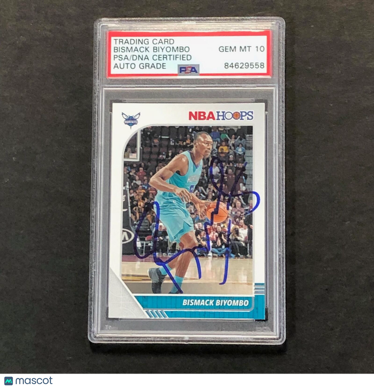 2019-20 Panini NBA Hoop #23 Bismack Biyombo Signed Card AUTO PSA Slabbed Hornets