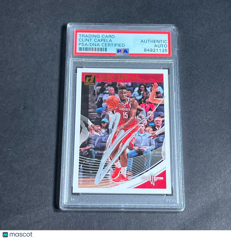 2018-19 Panini Donruss #62 Clint Capela Signed Card AUTO PSA/DNA Slabbed Rockets