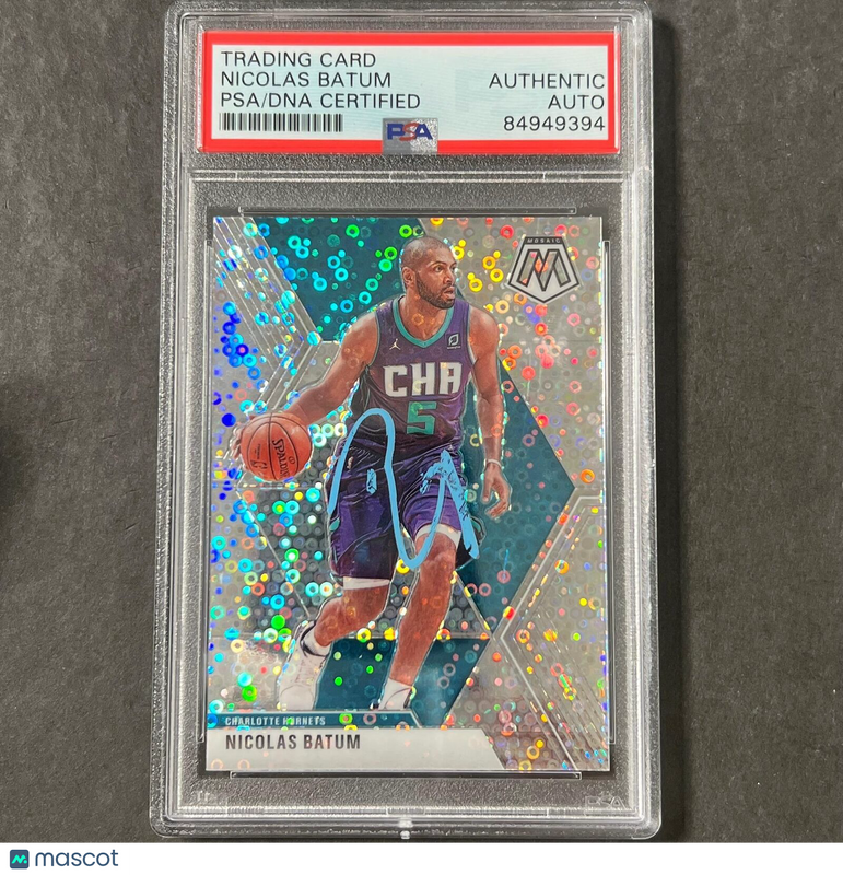 2019-20 Panini Mosaic #102 Nicolas Batum Signed Card AUTO PSA Slabbed Hornets