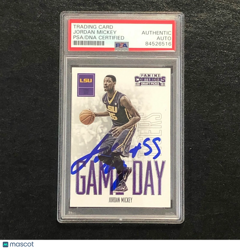 2015-16 Contenders Draft Picks #18 Jordan Mickey Signed Card AUTO PSA Slabbed LS